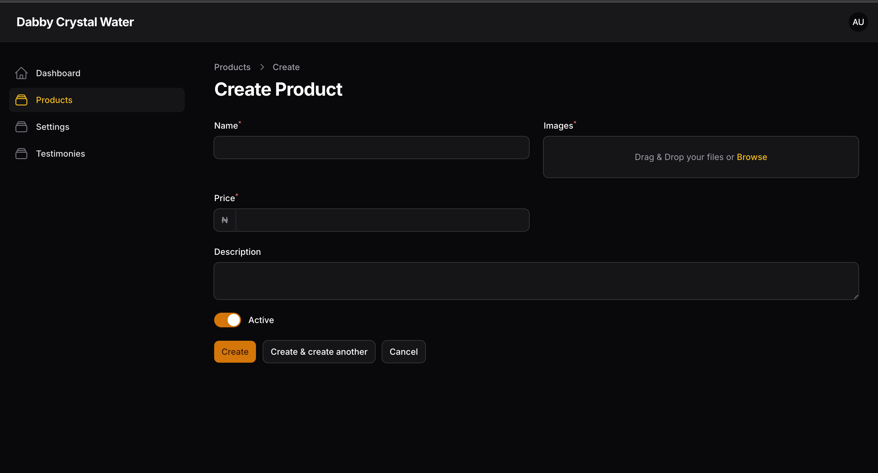 Create Product