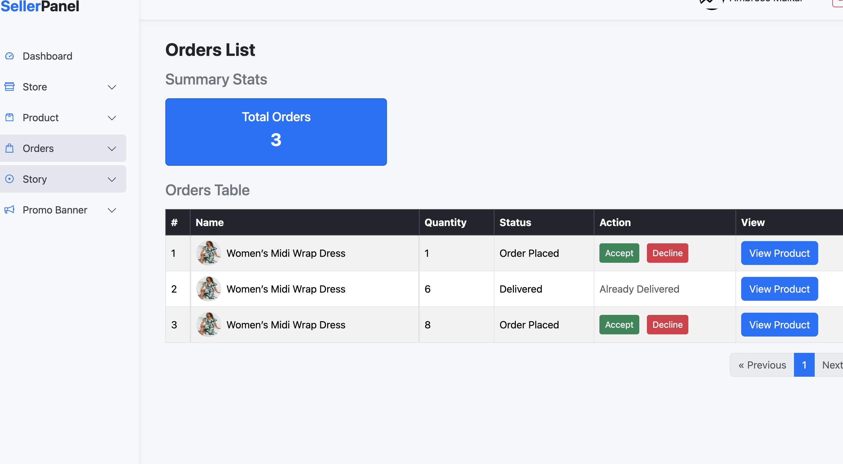 Seller Order